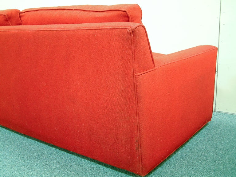 Custom Red Pullman Sofa 1